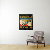 Tenture Meilleur papa chat drôle de chat (En situation)