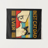 Tenture Meilleur Papa de Chat Ever | Cadeau drôle pour Pap (Devant (Horizontal))