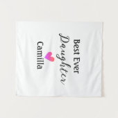 Tenture Meilleure fille ajouter nom papa maman fille fille (Devant (Horizontal))