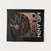 Tenture Melanin Afro Queen Word Art (Devant (Horizontal))