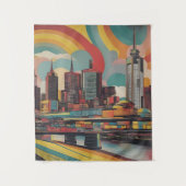 Tenture Melbourne poster vintage (Devant)