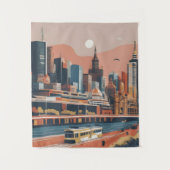 Tenture Melbourne poster vintage (Devant)
