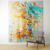 Tenture Mélodie des couleurs et notes musicales (En situation)