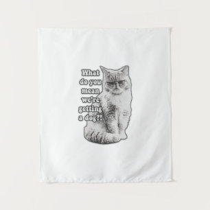 Tenture Mème drôle de chat grincheux pour les amoureux et