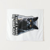 Tenture Mème drôle de chat grincheux pour les propriétaire (Devant (Horizontal))