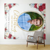 Tenture Mémorial funéraire bleu bleu bleu rouge (En situation (horizontale))