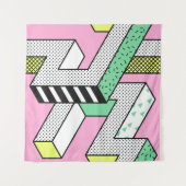 Tenture Memphis Abstrait : formes géométriques des années (Devant (Horizontal))