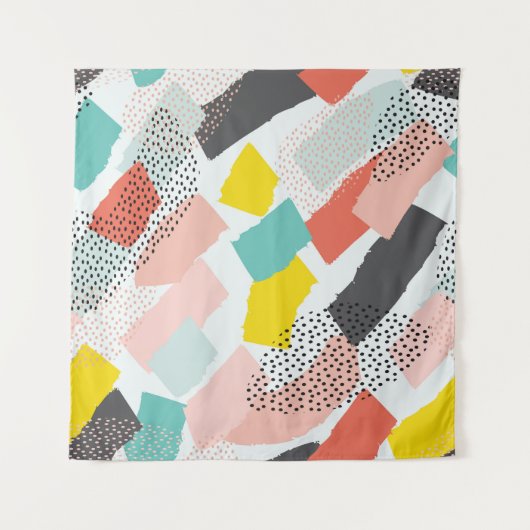 Tenture Memphis brosse traits : motif vintage. (Devant)