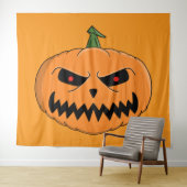 Tenture Menacer Jack O'Lantern Halloween (En situation (horizontale))