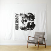 Tenture Mens Aussie Papa - Australian Shepherd Chien Papa (En situation (horizontale))