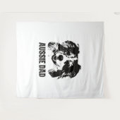 Tenture Mens Aussie Papa - Australian Shepherd Chien Papa (Devant (Horizontal))