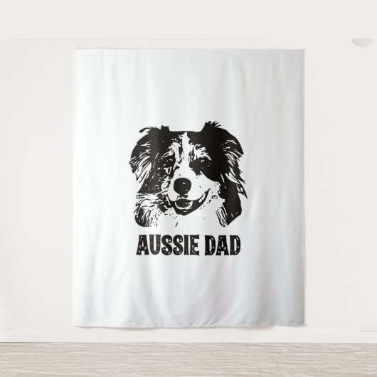 Tenture Mens Aussie Papa - Australian Shepherd Chien Papa (Devant)
