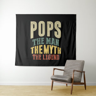 Tenture Mens Pops L'Homme Mythe Légende Père Cadeau