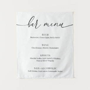 Tenture Menu de bar de mariage élégant moderne