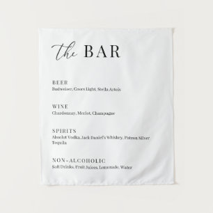 Tenture Menu du bar pour un mariage élégant moderne