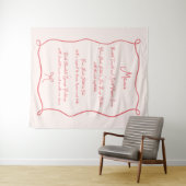 Tenture Menu Mariage de tissu rouge et rose de la boîte de (En situation (horizontale))