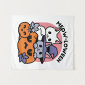 Tenture Meow-Loween - Cute Halloween Conception Chat (Devant (Horizontal))