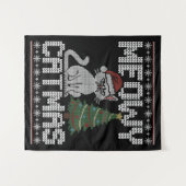Tenture Meowy Catmas Knitted Cat Tapestry (Devant (Horizontal))