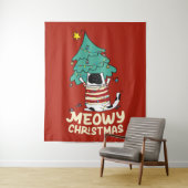 Tenture Meowy Christmas Funny Amoureux des chats (En situation)