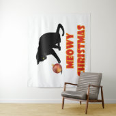 Tenture Meowy Christmas Funny Chat (En situation)