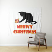 Tenture Meowy Christmas Funny Chat (En situation (horizontale))