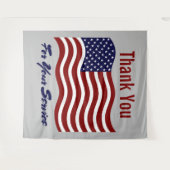 Tenture Merci Américain Drapeau Anciens combattants (Devant (Horizontal))