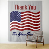 Tenture Merci Américain Drapeau Anciens combattants (En situation)