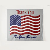 Tenture Merci Américain Drapeau Anciens combattants (Devant (Horizontal))