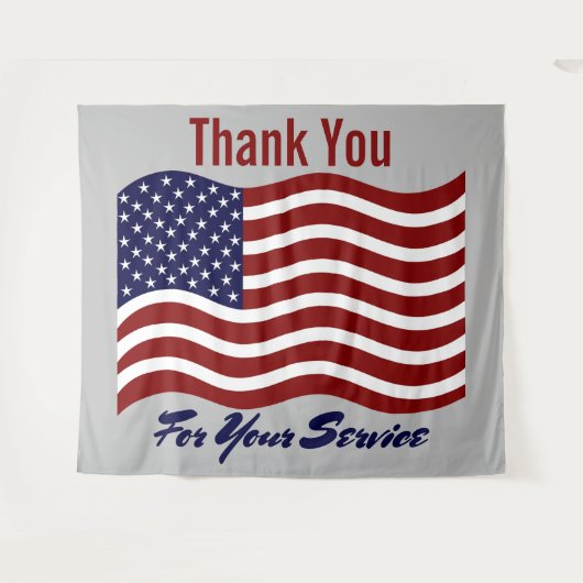 Tenture Merci Américain Drapeau Anciens combattants (Devant (Horizontal))