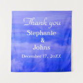 Tenture Merci Deep Blue Cloud Art Résumé de mariage (Devant)