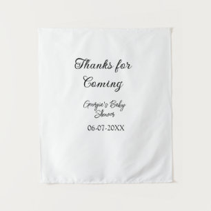 Tenture Merci d'être venu à la baby shower typographie sim