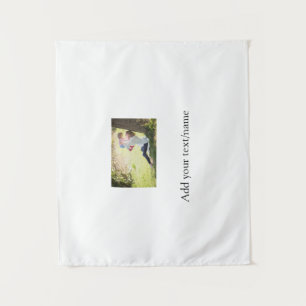 Tenture Mère fille photo de famille ajouter nom image text