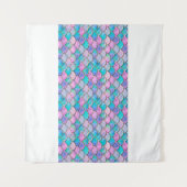 Tenture Mermaid fish scale wave japanese seamless pattern. (Devant (Horizontal))