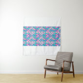 Tenture Mermaid fish scale wave japanese seamless pattern. (En situation)