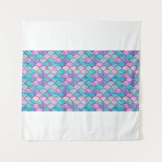Tenture Mermaid fish scale wave japanese seamless pattern. (Devant)
