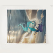 Tenture Mermaid Sunrise Ocean Personalized Tapestry (Devant (Horizontal))