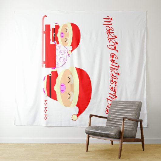 Tenture Merry christmas (En situation (horizontale))