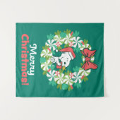 Tenture Merry Christmas Peppermenthe Holiday Wreath (Devant (Horizontal))