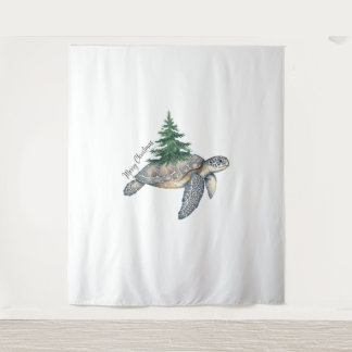 Tenture Merry Christmas Sea Turtle
