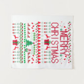 Tenture Merry Christmas "Ugly Sweater" design (Devant (Horizontal))