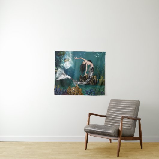 Tenture Merveilleuse sirène à vapeur (En situation (horizontale))