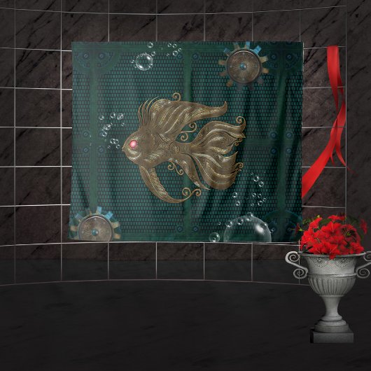 Tenture Merveilleux poisson steampunk.