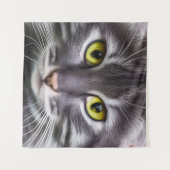 Tenture Merveilleux portrait de chat (Devant (Horizontal))