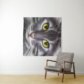 Tenture Merveilleux portrait de chat (En situation (horizontale))