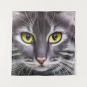 Tenture Merveilleux portrait de chat (Devant)