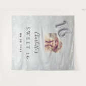 Tenture Message de bienvenue avec photo et paillettes arge (Devant (Horizontal))