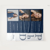 Tenture Message Photo Bleu Remise de diplôme de doctorat (Devant (Horizontal))