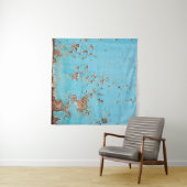 Tenture Métal bleu rouillé : Mur texturé. (En situation (horizontale))