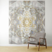 Tenture Métatron's Cube in lotus Sacred Geometry (En situation)