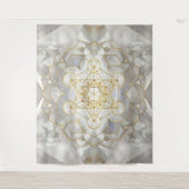Tenture Métatron's Cube in lotus Sacred Geometry (Devant)